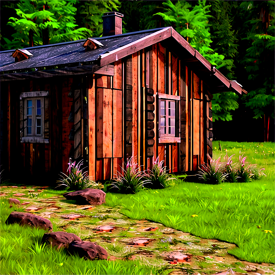 Cabin In The Heart Of The Forest Png 16 PNG