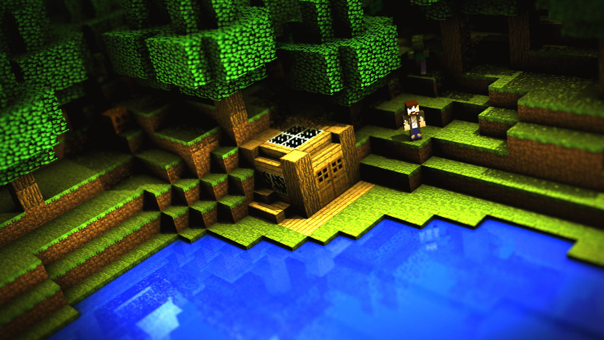 Cabin In Woods Minecraft Pc Background