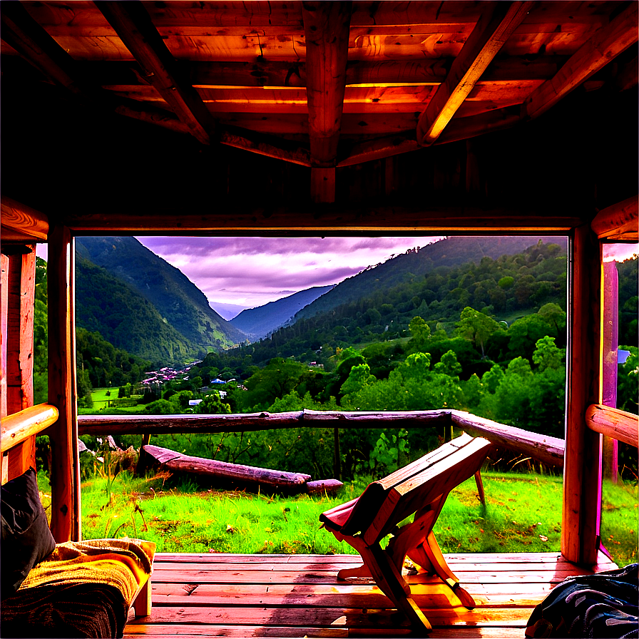Cabin With A View Of The Valley Png 12 PNG