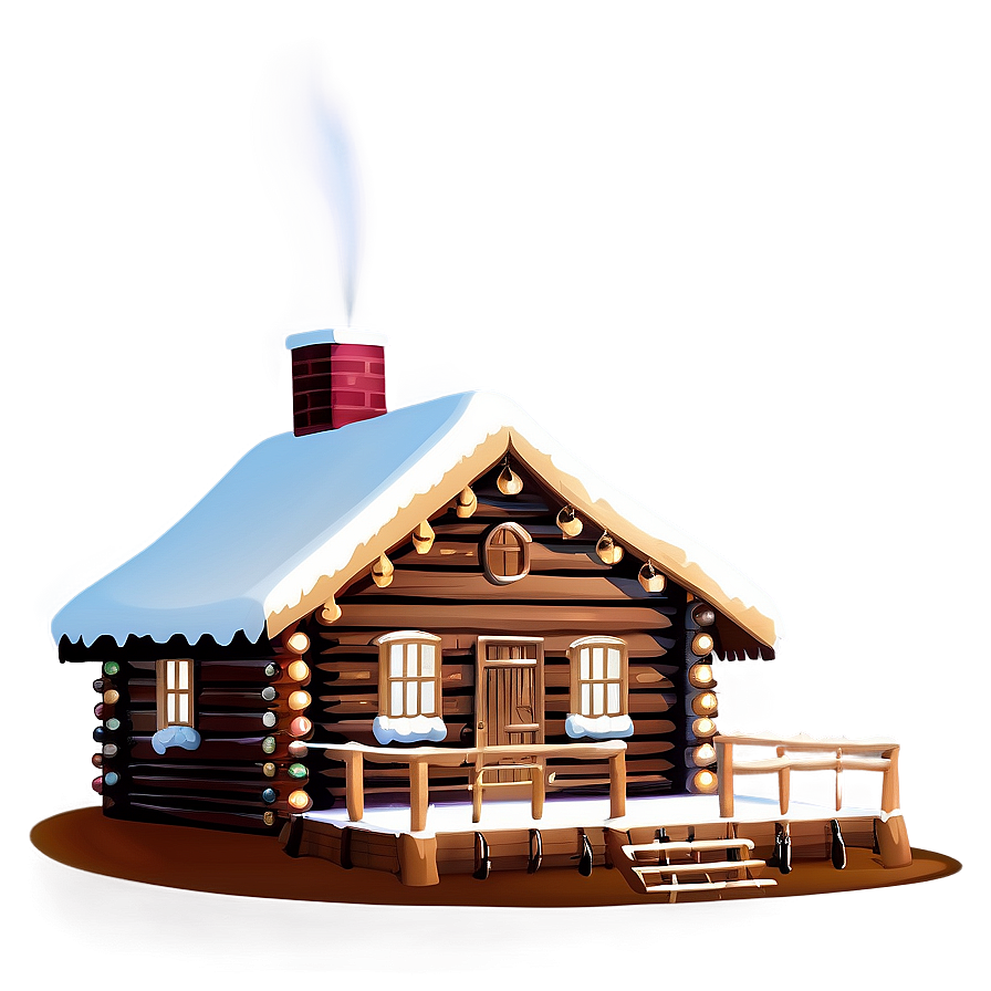 Cabin With Christmas Decorations Png Itt85 PNG