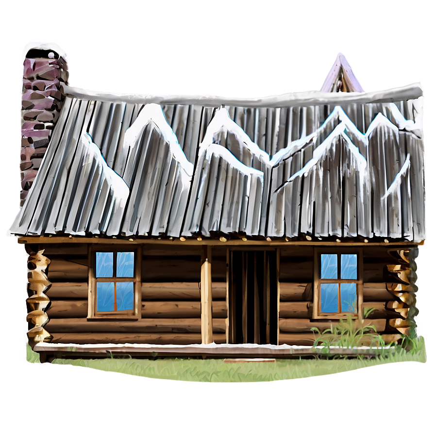 Cabin With Mountain Backdrop Png Bdj50 PNG