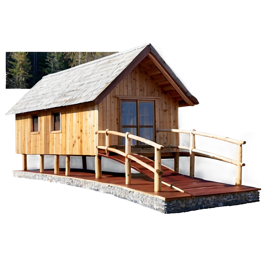 Cabin With Wooden Bridge Png 94 PNG