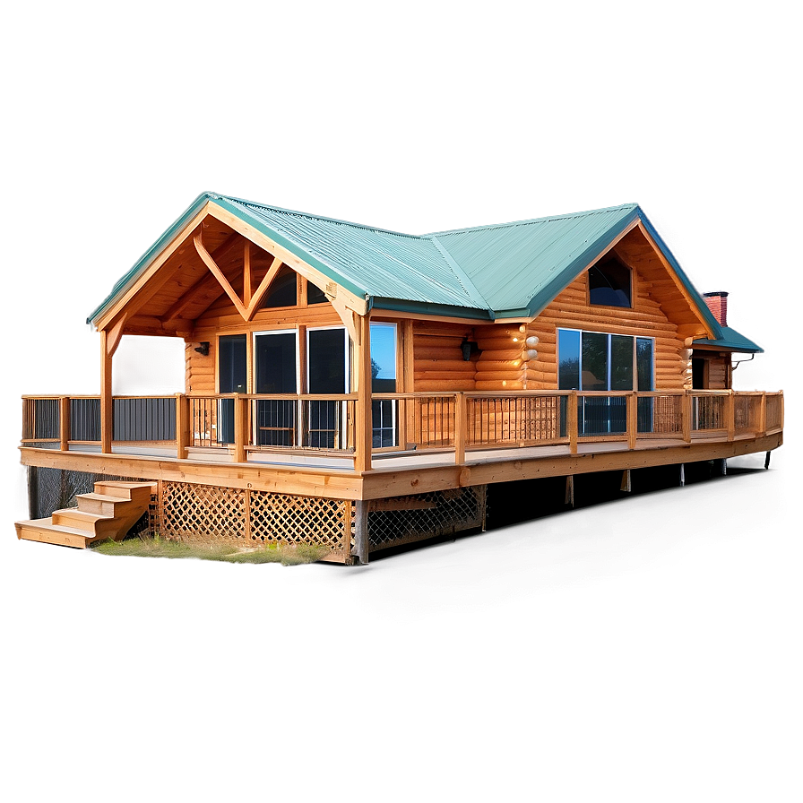 Cabin With Wraparound Deck Png Ijk13 PNG