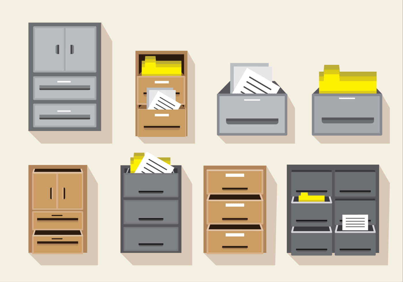 Office Storage Cabinets Vector