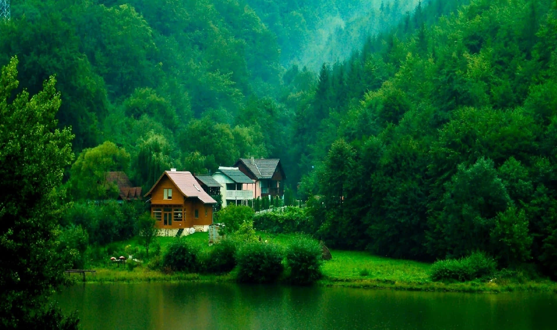 Cabins In The Forest Wallpaper