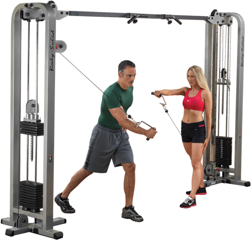 Cable Machine Workoutwith Instructor PNG