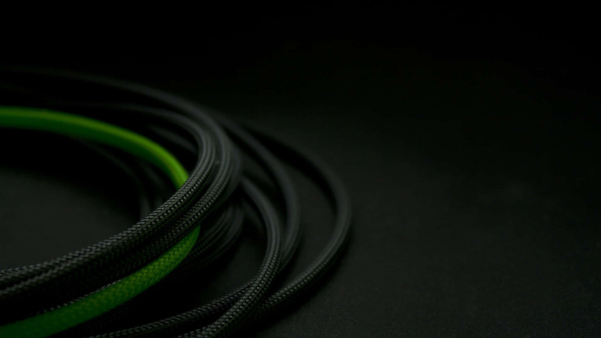Cable Wire In Green And Black Background