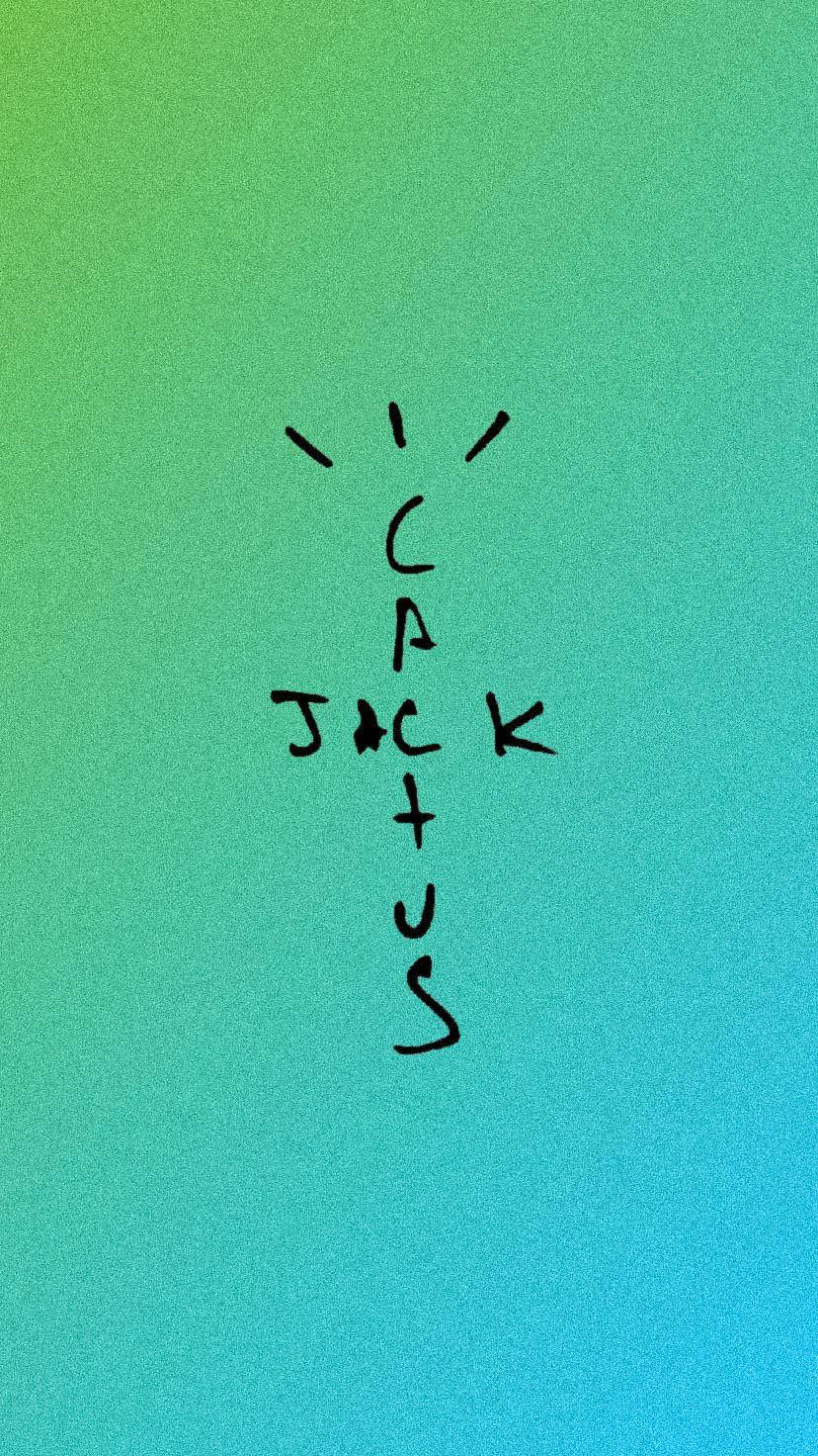 Cactus Jack Travis Scott Text Logo Green And Black Wallpaper