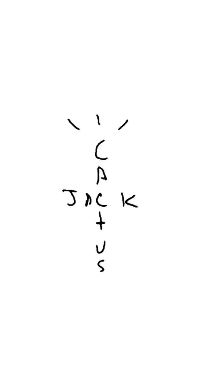 Cactus Jack Travis Scott Text Logo White Aesthetic Wallpaper