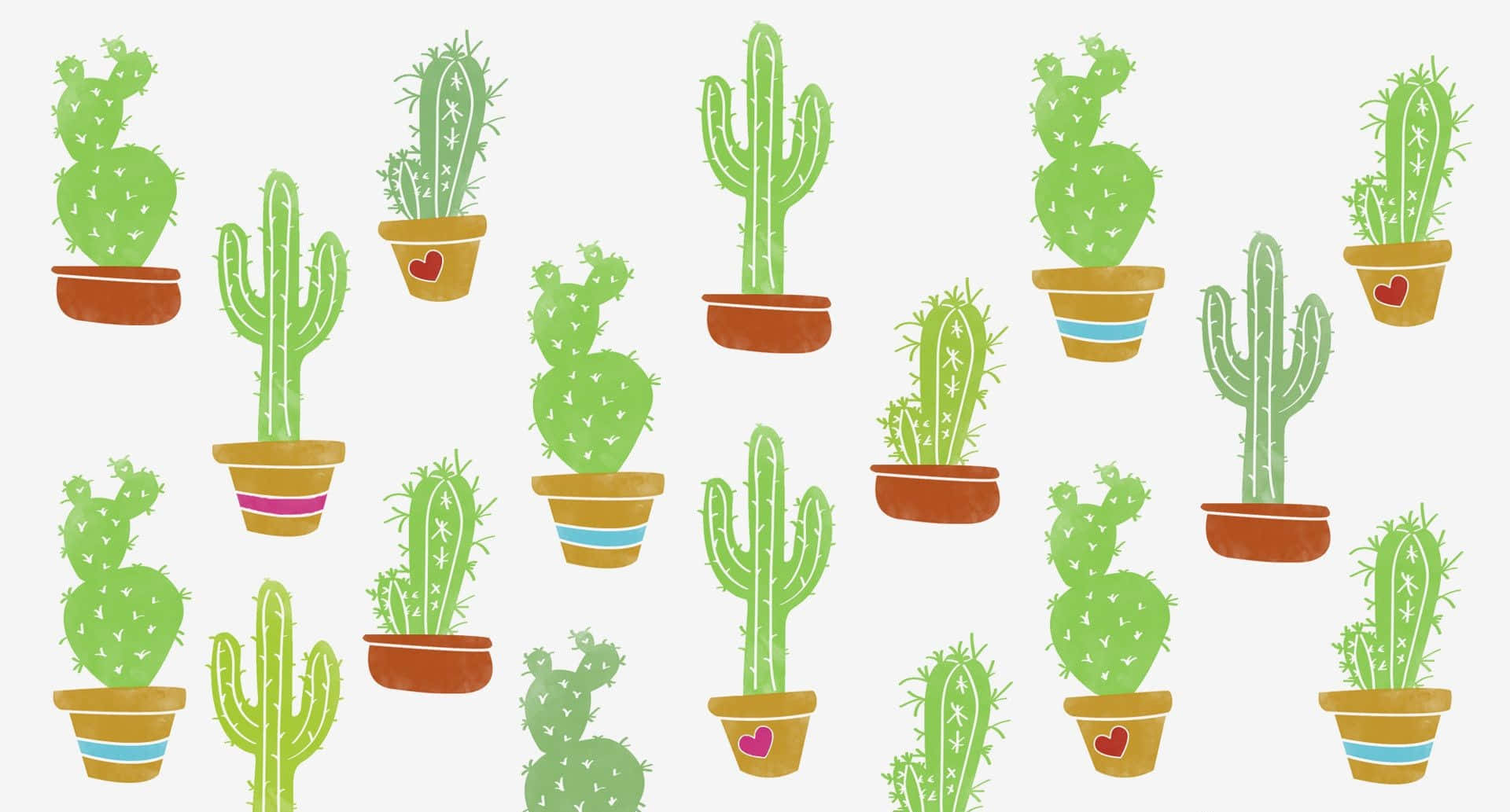 Billedeaf Forårsagtigt Kaktus-plante Mønster