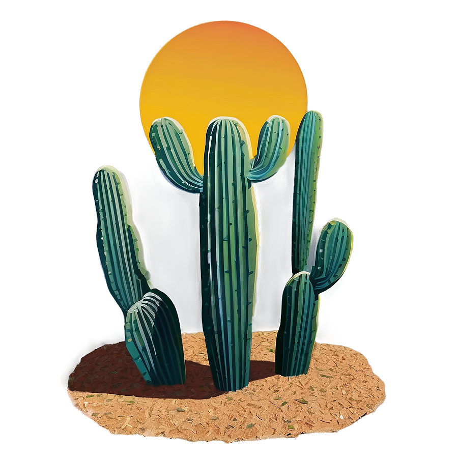 Cactus Sunset Png Ymu69 PNG