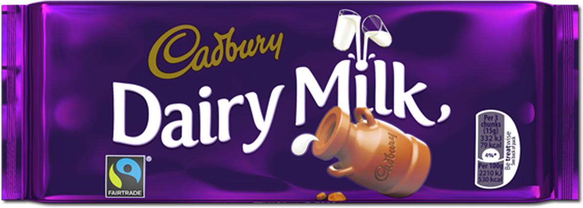 Cadbury Dairy Milk Chocolate Bar Packaging PNG