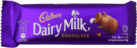 Cadbury Dairy Milk Chocolate Bar Packaging PNG