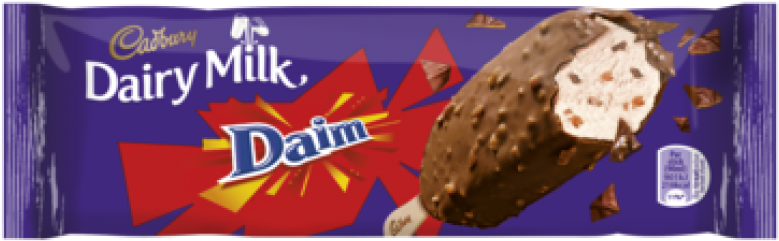 Cadbury Dairy Milk Daim Ice Cream Bar Packaging PNG