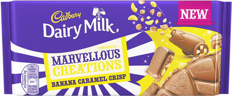 Cadbury Dairy Milk Marvellous Creations Banana Caramel Crisp PNG