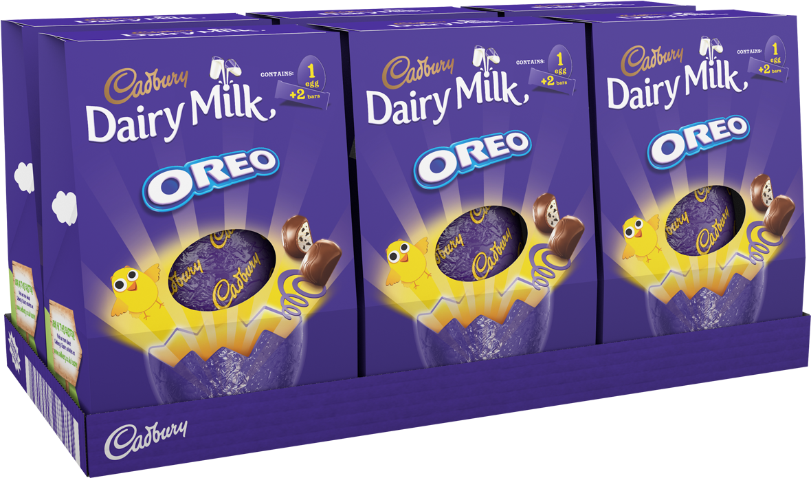 Cadbury Dairy Milk Oreo Egg Carton Packaging PNG