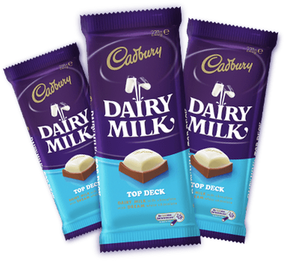 Cadbury Dairy Milk Top Deck Chocolate Bars PNG
