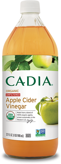 Cadia Organic Apple Cider Vinegar Bottle PNG