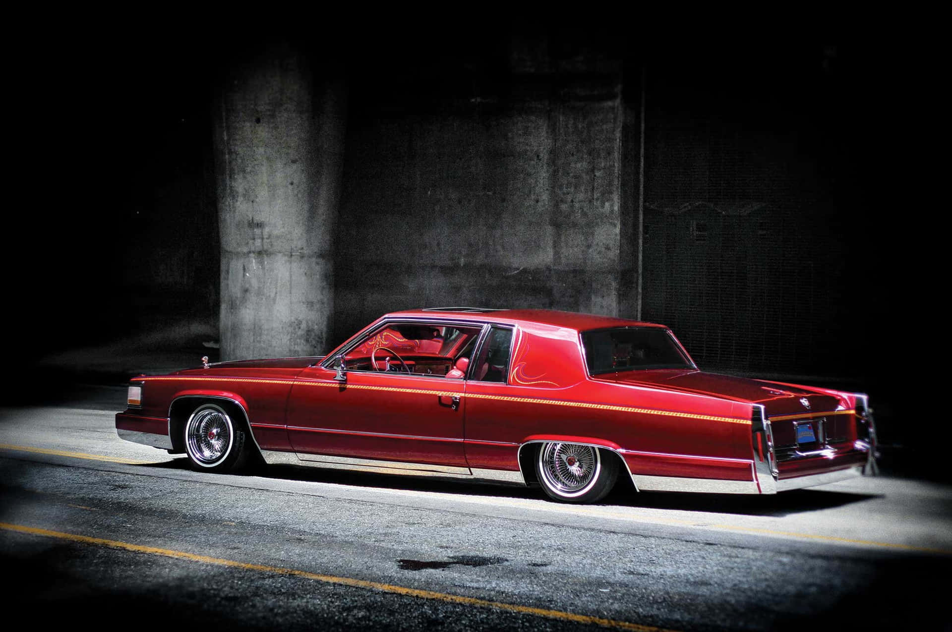 Classic Cadillac Deville on the Street Wallpaper