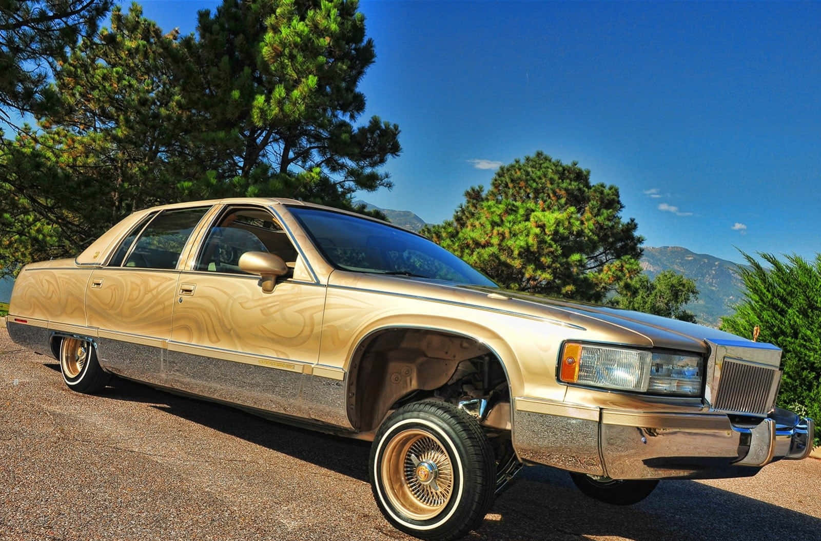 Classic Cadillac Fleetwood Posing on a Street Wallpaper