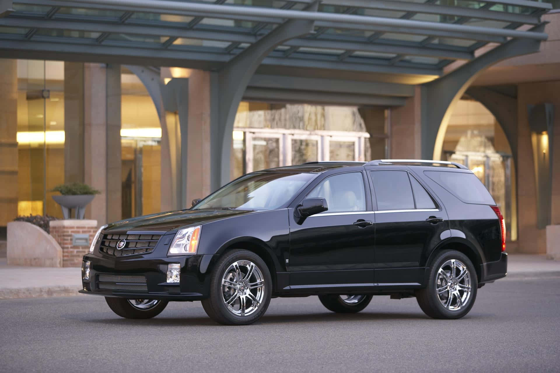 Luxurious Cadillac SRX on the Road Wallpaper