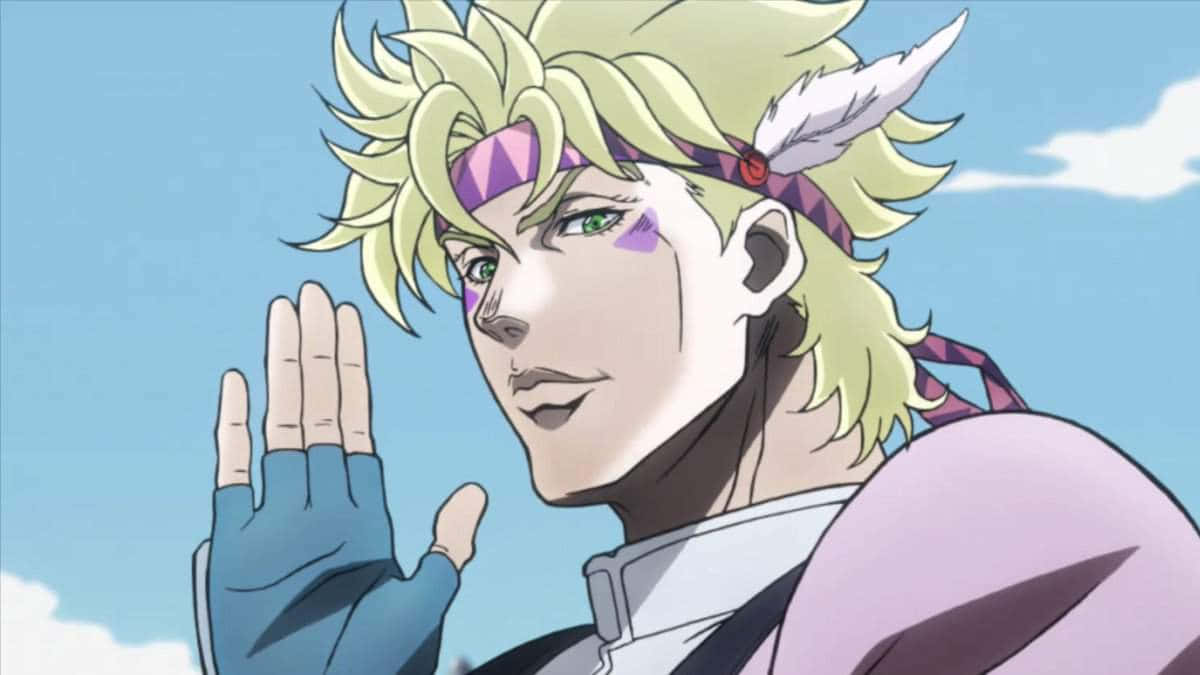Caesar Anthonio Zeppeli striking a pose in a dynamic action scene Wallpaper