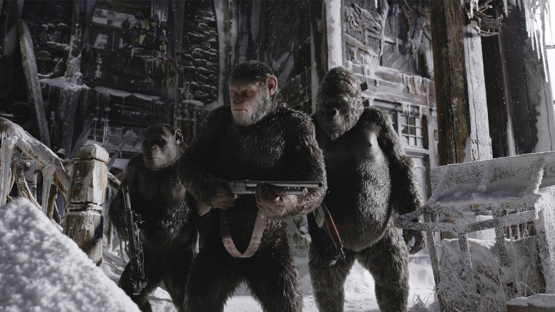 Caesar With Gang Planet Of The Apes Wallpaper