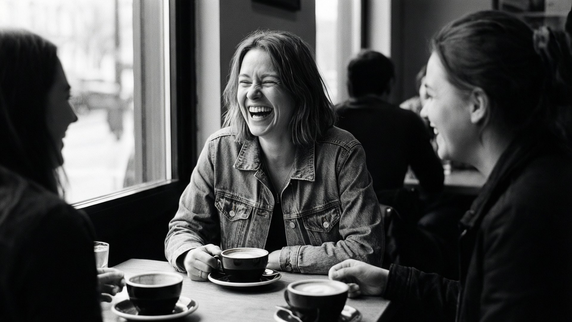 Café Laugh Candid Wallpaper