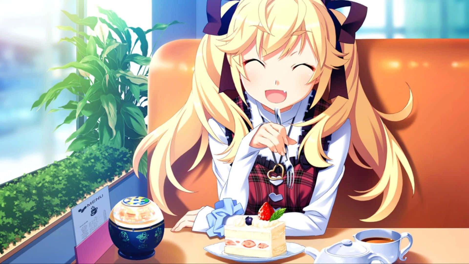 ¡disfrutade Un Refrigerio Por La Tarde Y Café En Café Anime! Fondo de pantalla