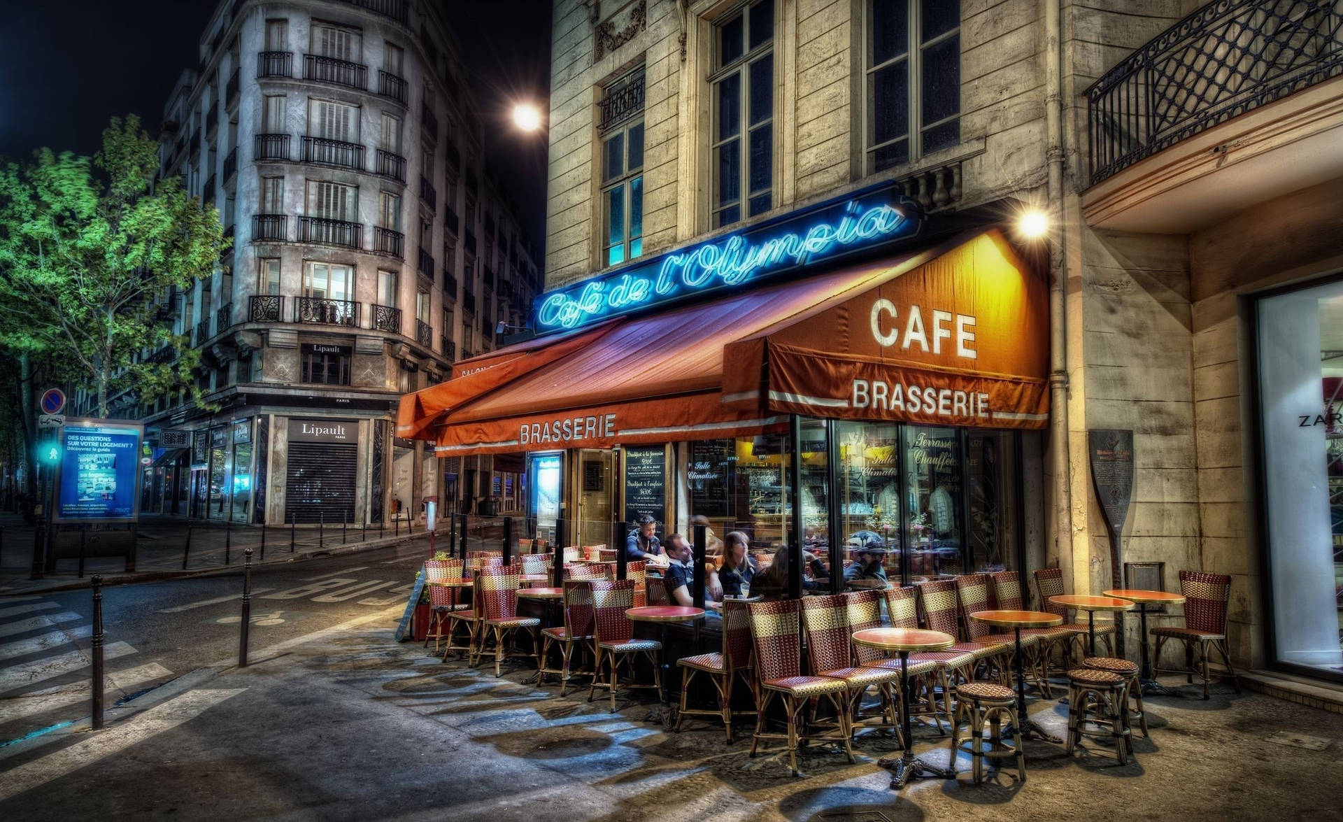 Cafe De Olympia Paris France Background