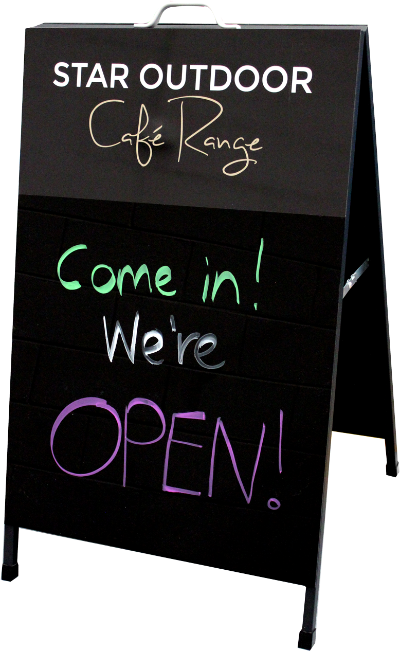 Cafe Open Sign Blackboard PNG