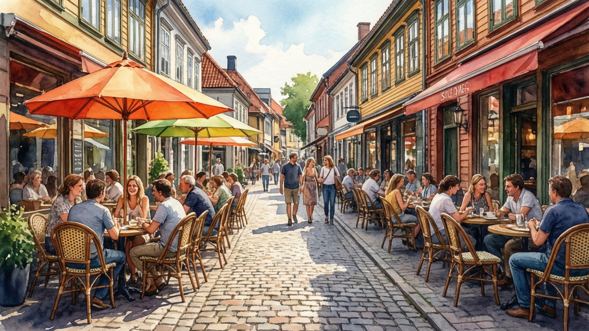 Livlig sommercafescene i Tønsbergs gader