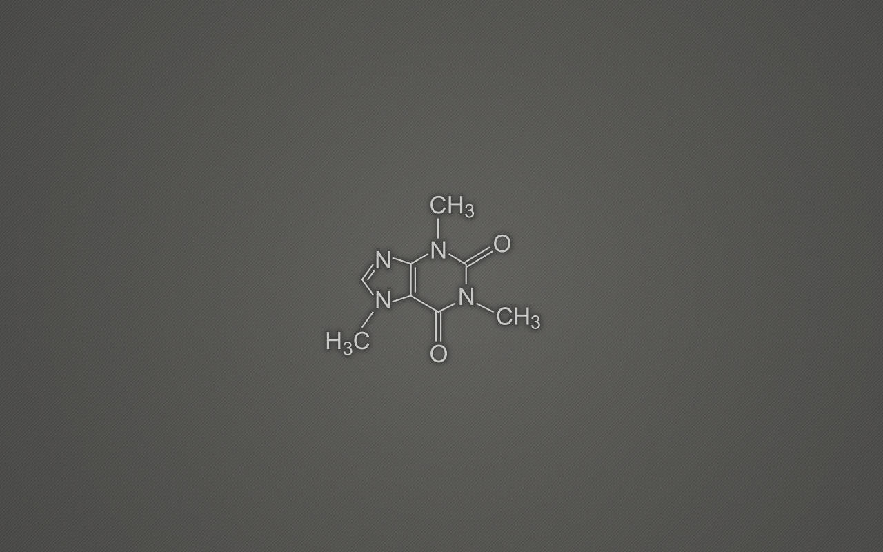 Caffein Molekylestruktur Minimalist iPad Tapet Wallpaper