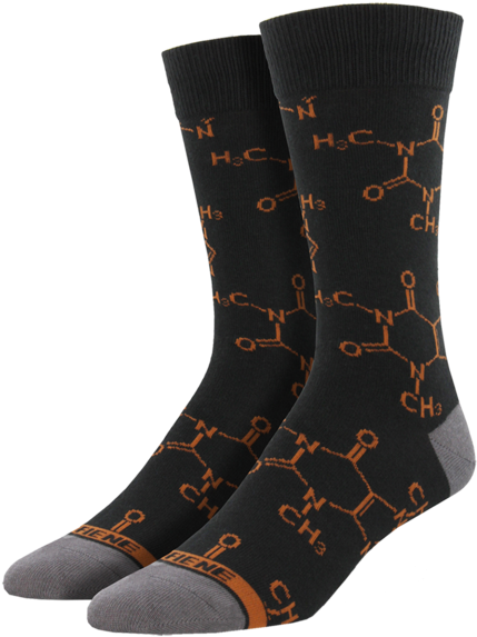 Caffeine Molecule Socks PNG