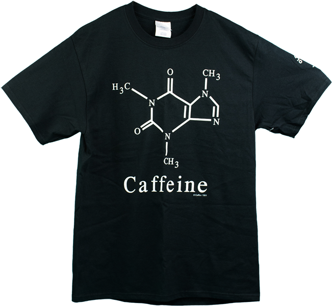 Caffeine Molecule T Shirt Design PNG