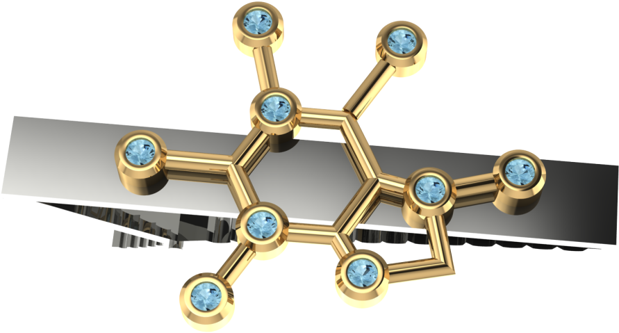 Caffeine Molecule3 D Model PNG