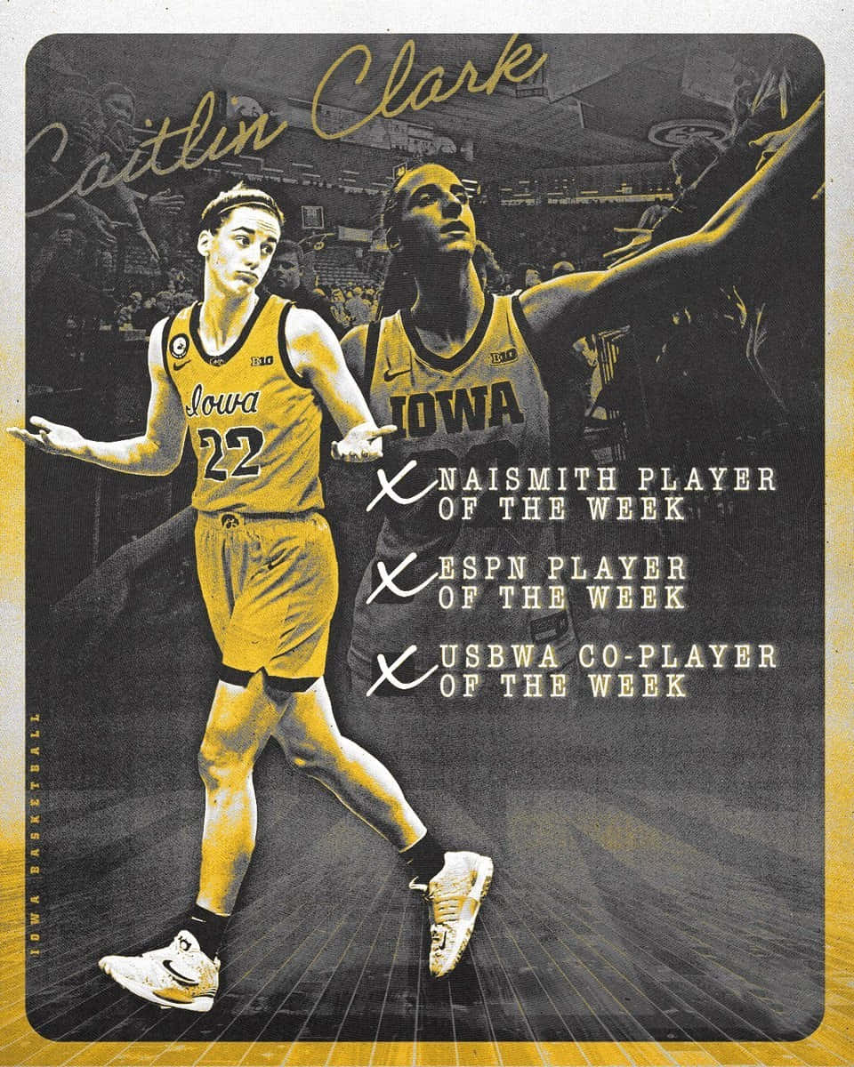 Caitlin Clark Iowa Basketball Awards Highlight Wallpaper