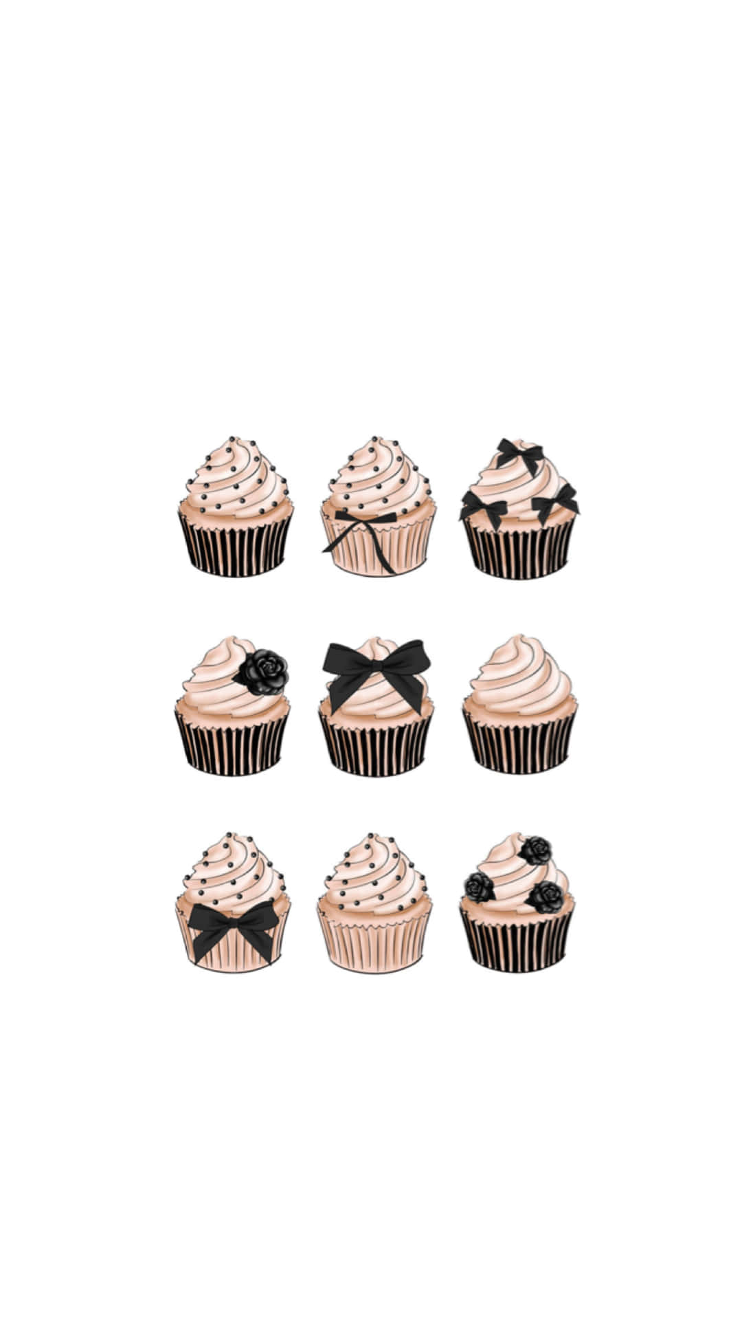 Cupcakes With Bows And Bows Wallpaper