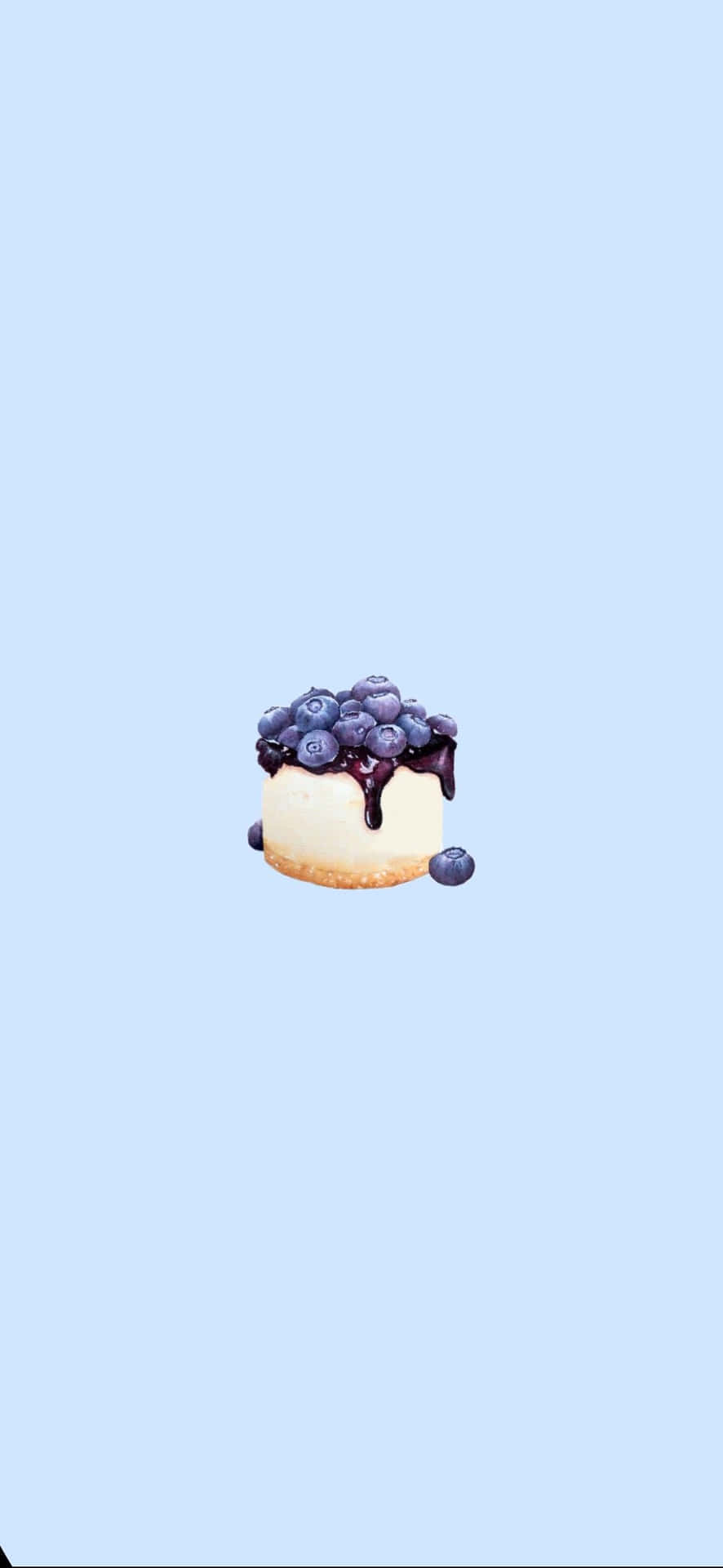 A Blueberry Glazed Cake On A Blue Background Wallpaper