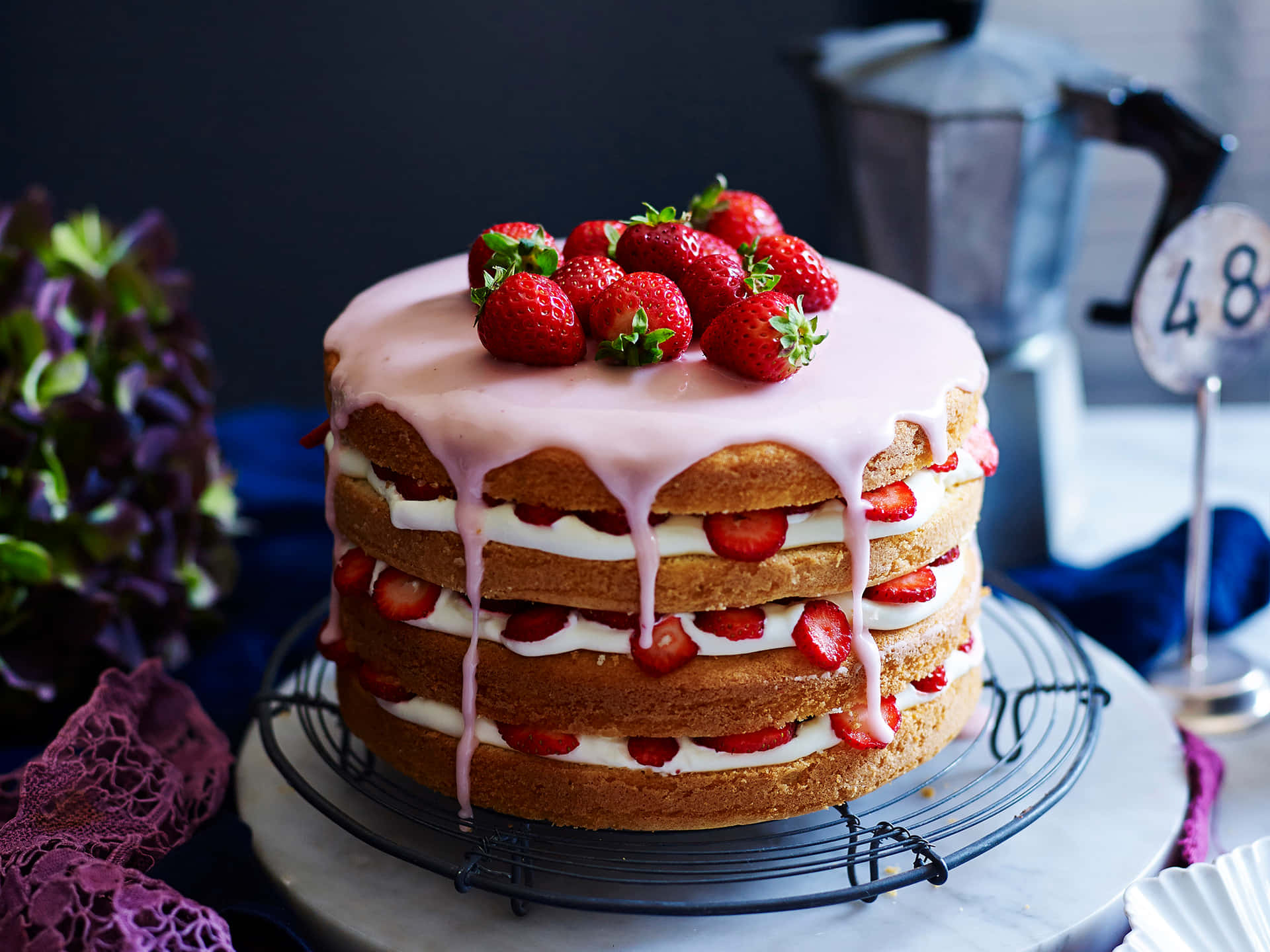 A Cake With Strawberries On It