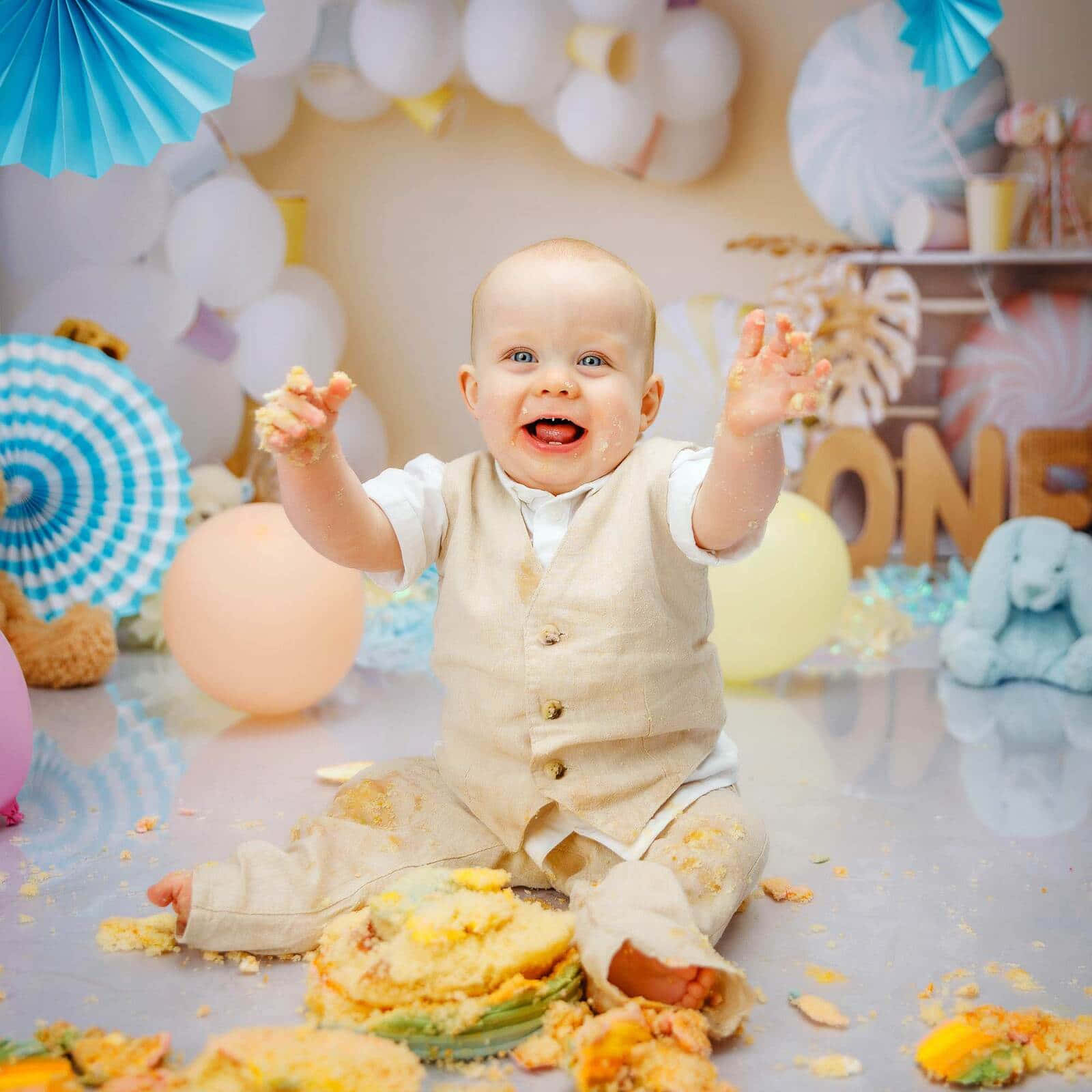 Cute Boy Baby Cake Smash Picture