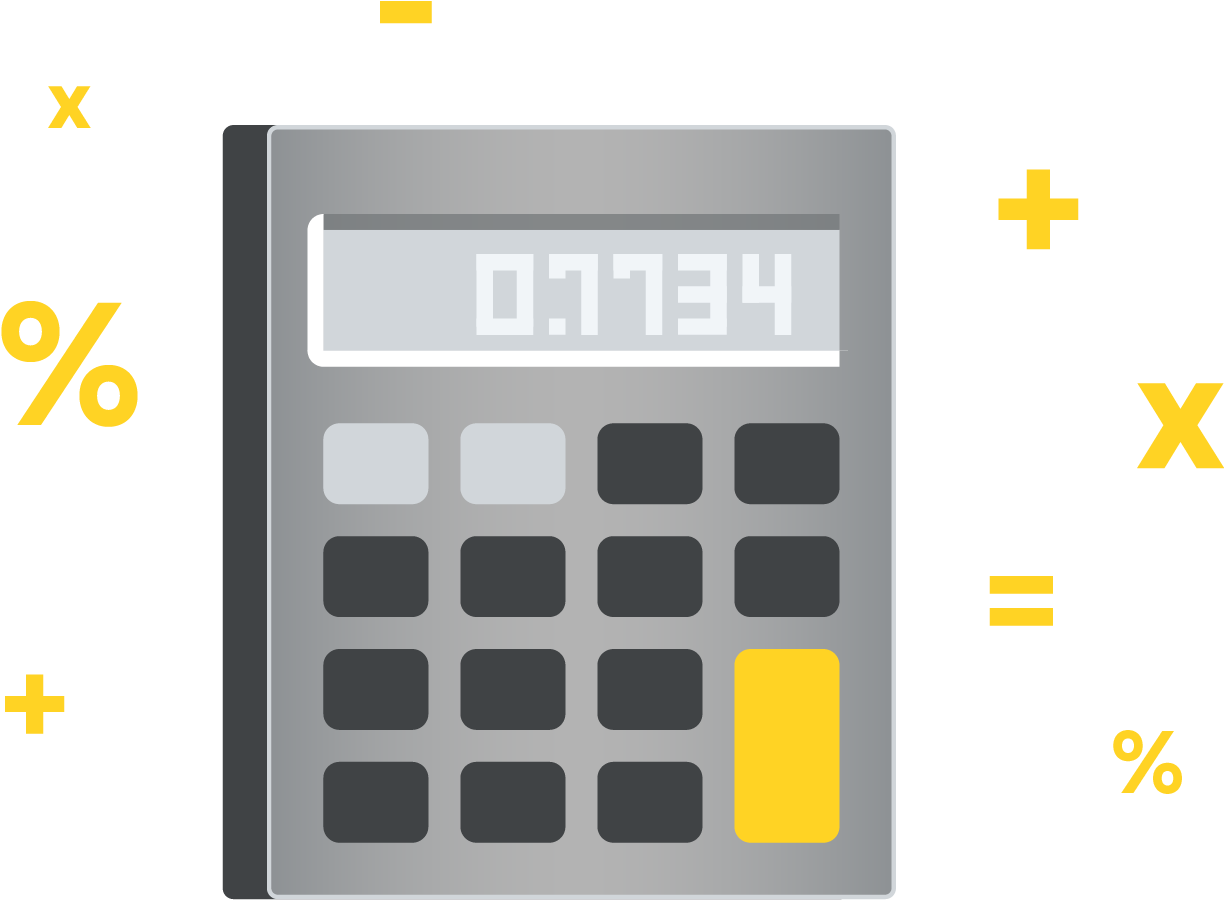 Calculator Displaying Decimal Number PNG