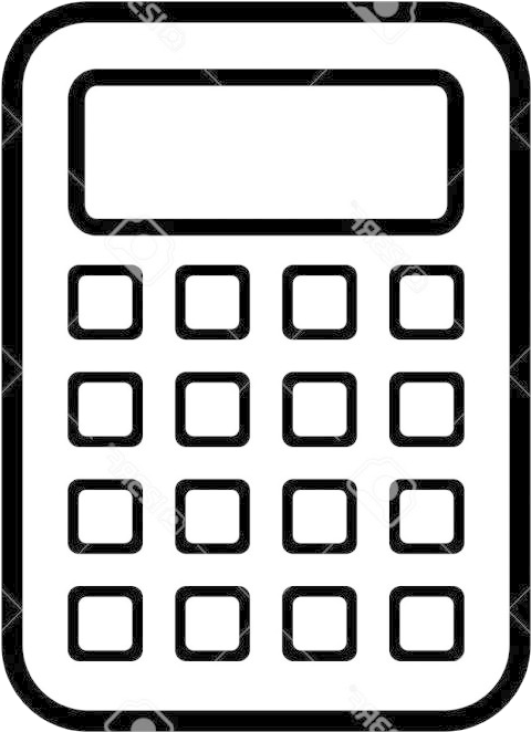 Calculator Icon Blackand White PNG