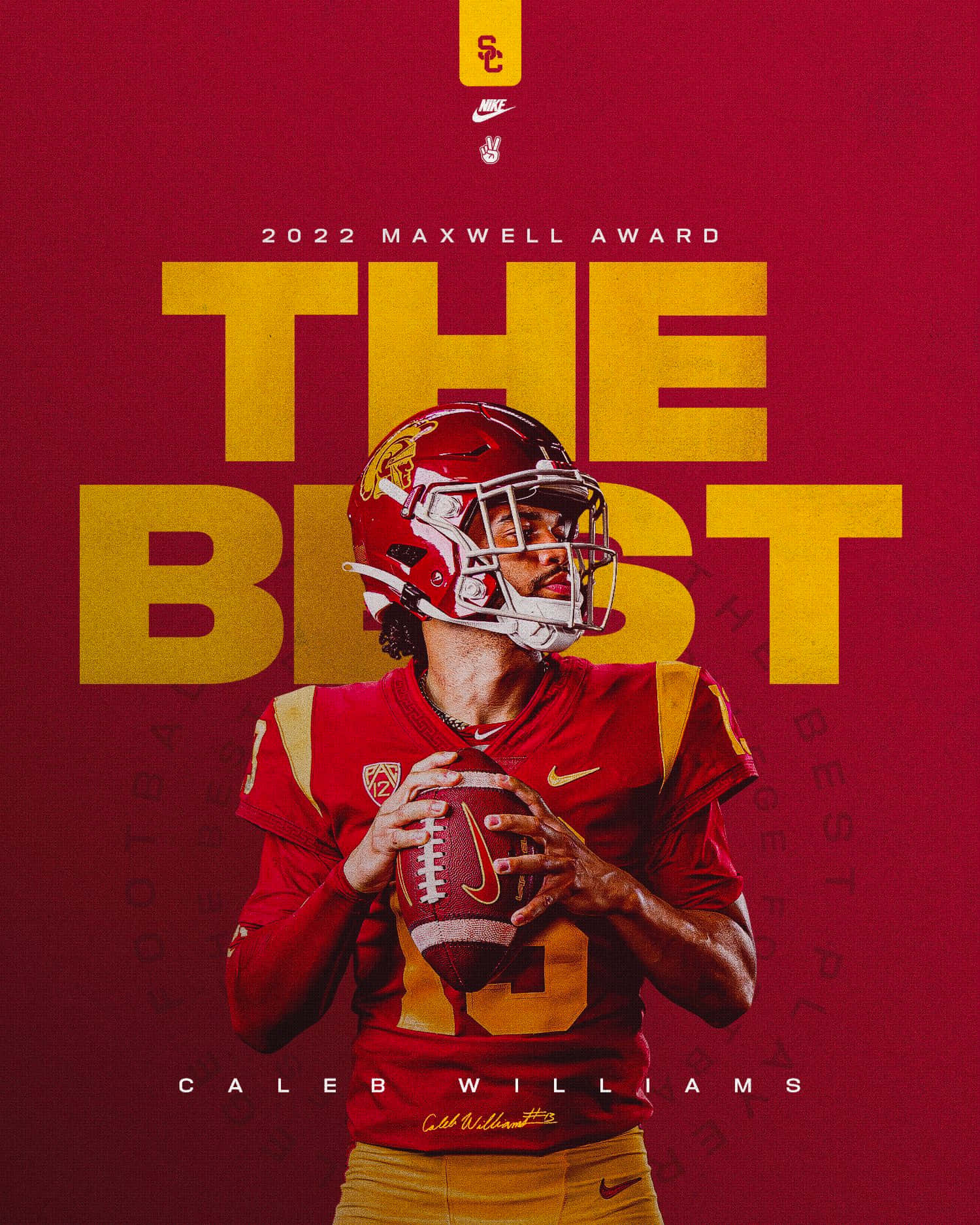 Caleb Williams2022 Maxwell Award Promotional Poster Wallpaper