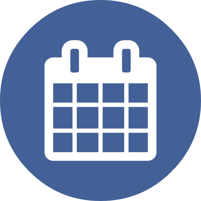 Calendar Icon Blue Circle PNG