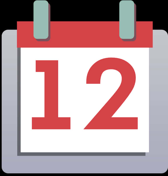 Calendar Icon Number12 PNG