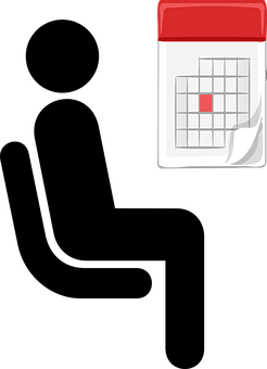 Calendar Iconwith Red Marker PNG