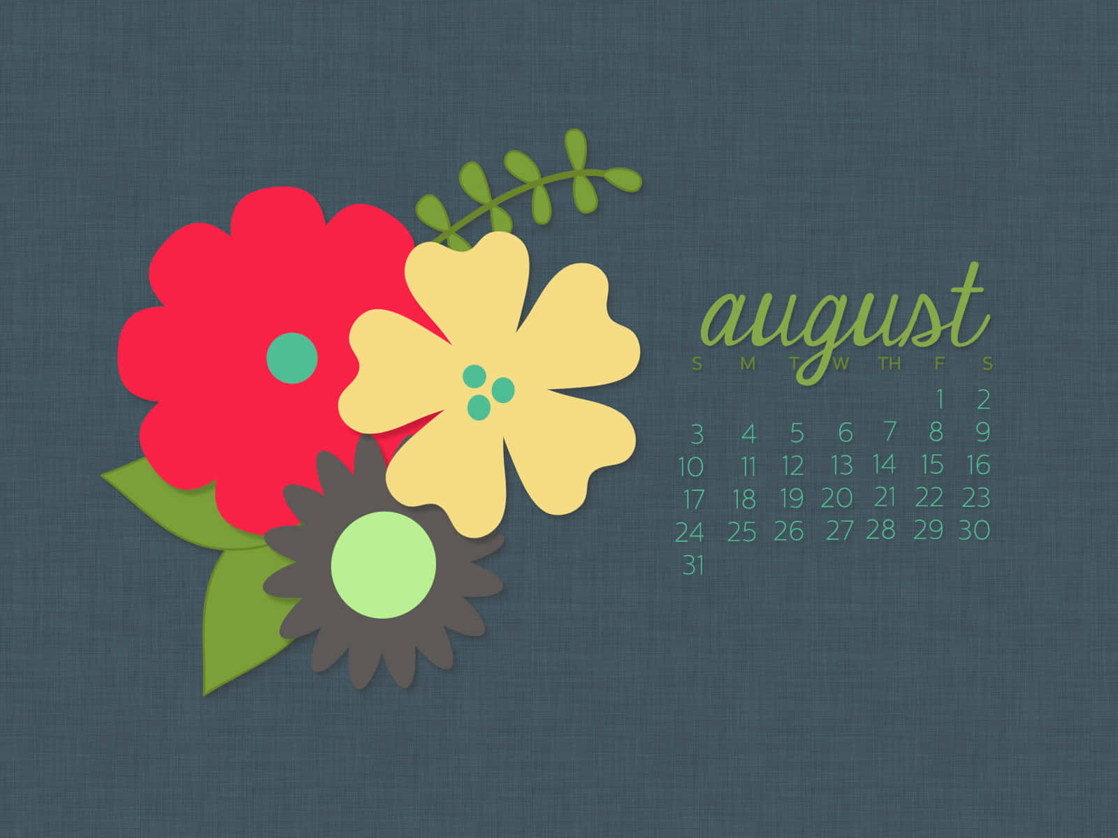 August Calendar Wallpaper - Wallpapers