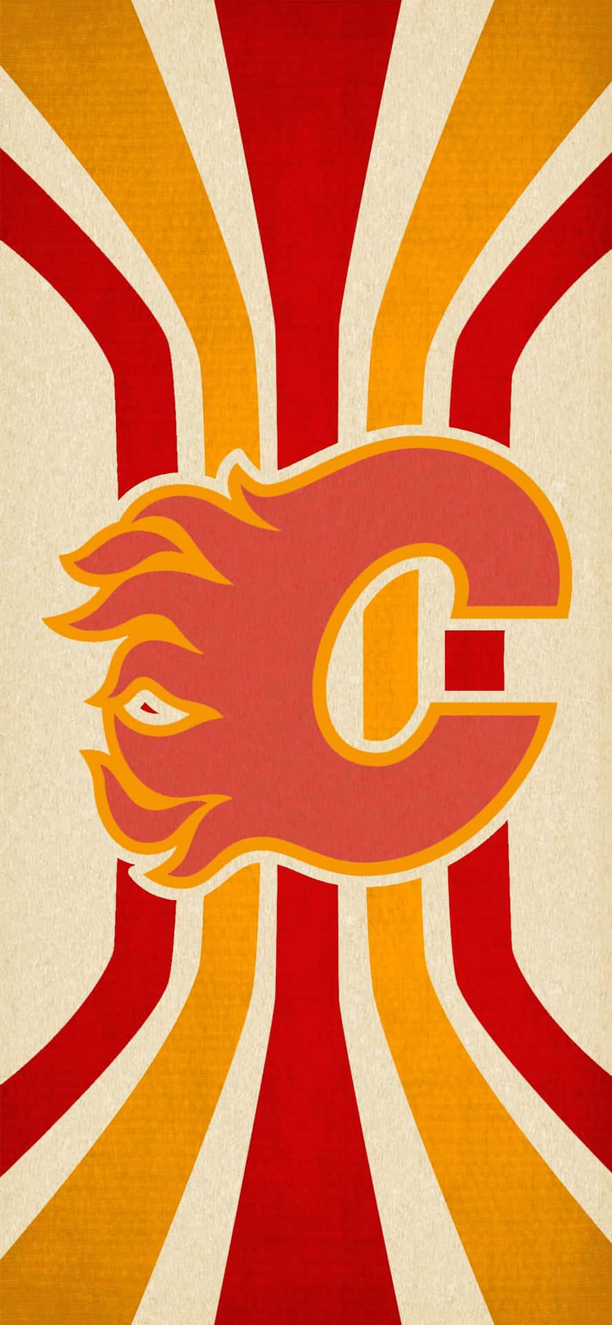 A Poster With The Calgary Flames Logo On It