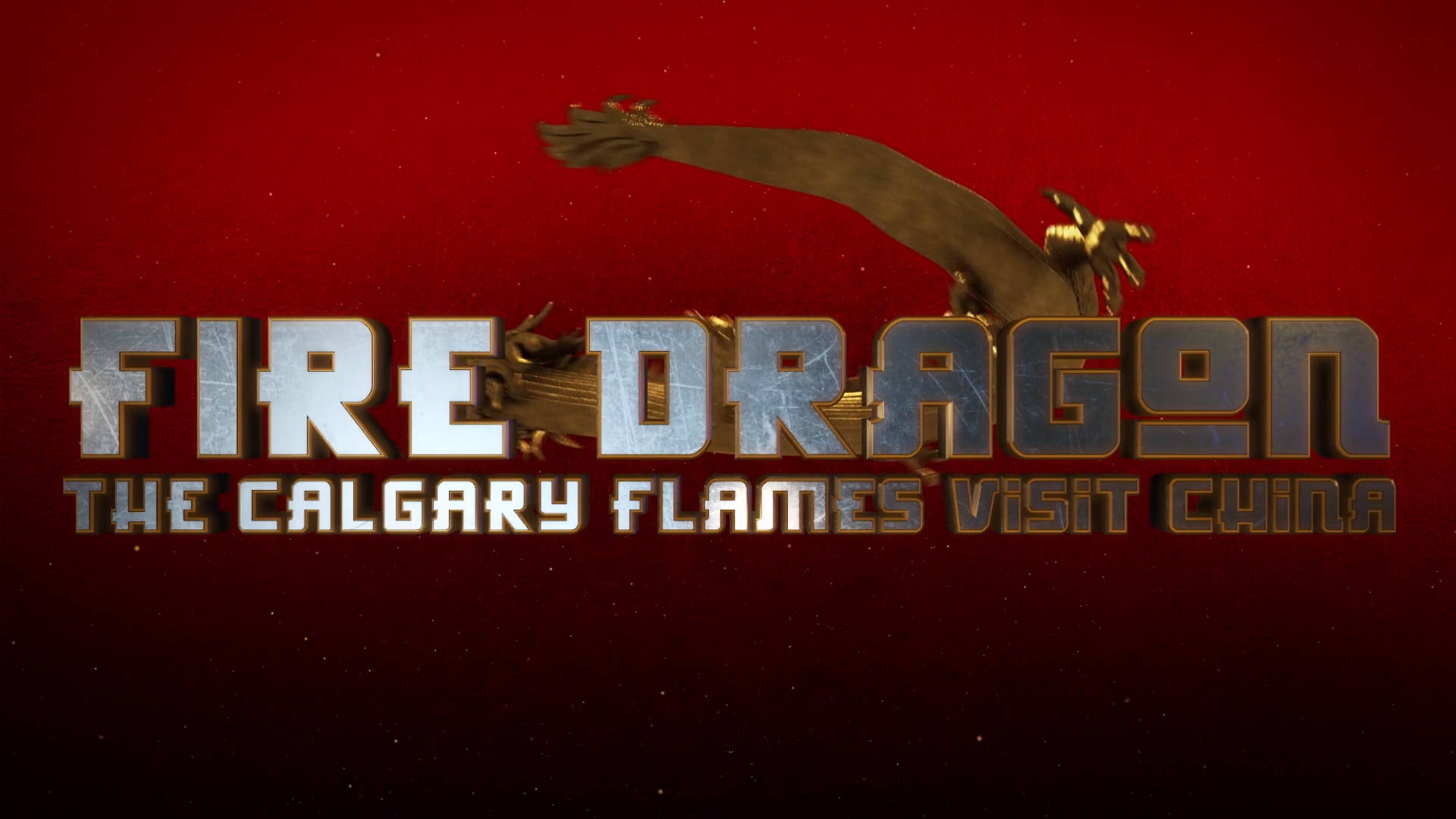 Calgary Flames Fire Dragon Banner Wallpaper